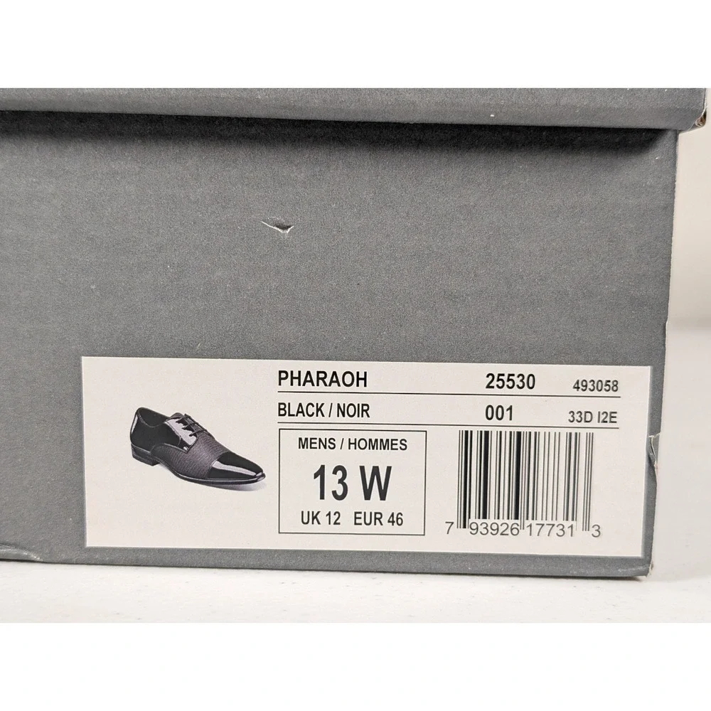 Stacy Adams Pharaoh Oxford Cap Toe Men's 13 WIDE Black Dress Shoes 25530-001